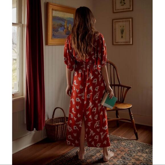 Christy Dawn Mia dress in Crimson Vine Cottagecore orange floral XS sustainable - Picture 3 of 14